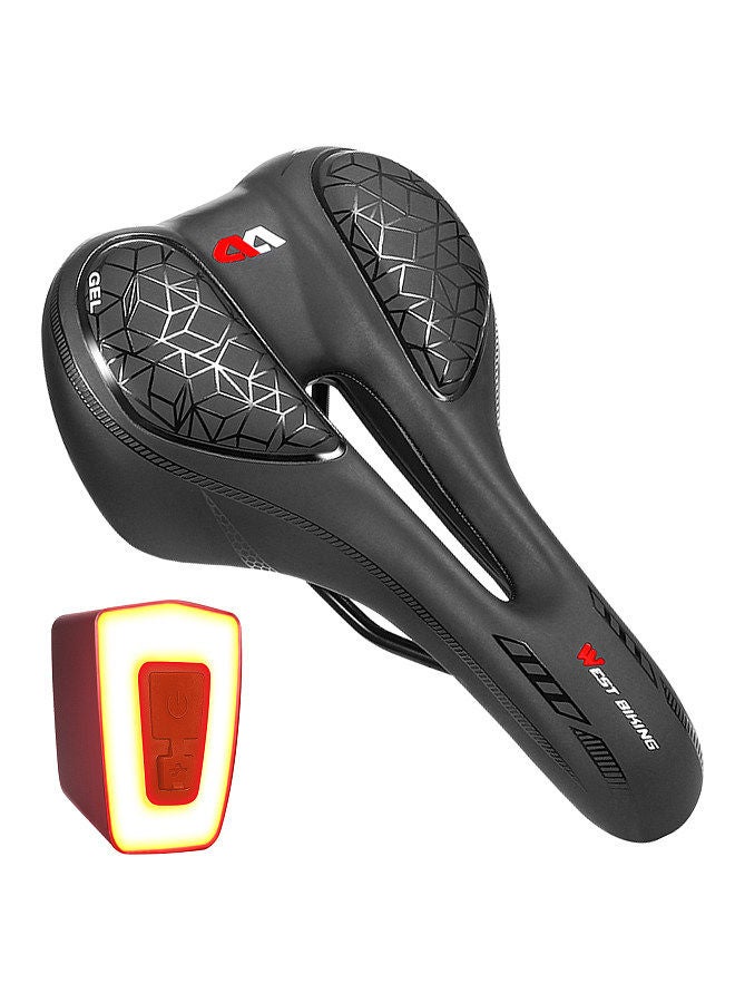 Bike Seat Padded Bicycle Saddle Cushion with Removable Rechargeable LED Tail Light for Men Women MTB Mountain Road Bike Cycling