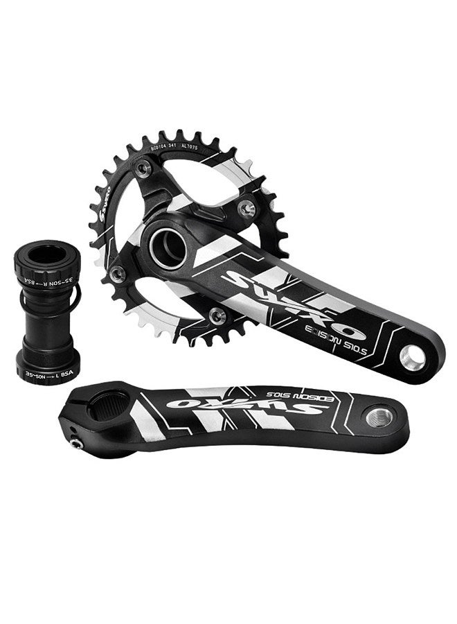 170mm 104 BCD Bicycle Crankset Crank Arm Set MTB Mountain Bike Crank Set with 34T/36T Chainring Bottom Bracket