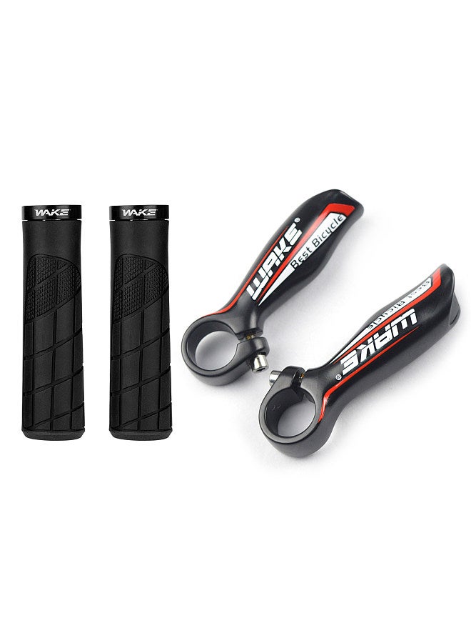 22.2mm Anti-slip Bicycle Handlebar Grips with Bar Ends