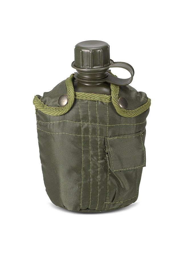 1L Outdoor Military Canteen Bottle Camping Hiking Backpacking Survival Water Bottle Kettle with Cover