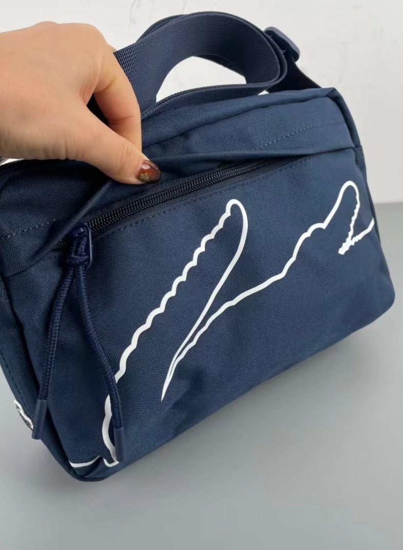 LACOSTE New foreign trade men's business autumn fashion lightweight canvas bag crossbody bag Travel Bag28*6*19cm
