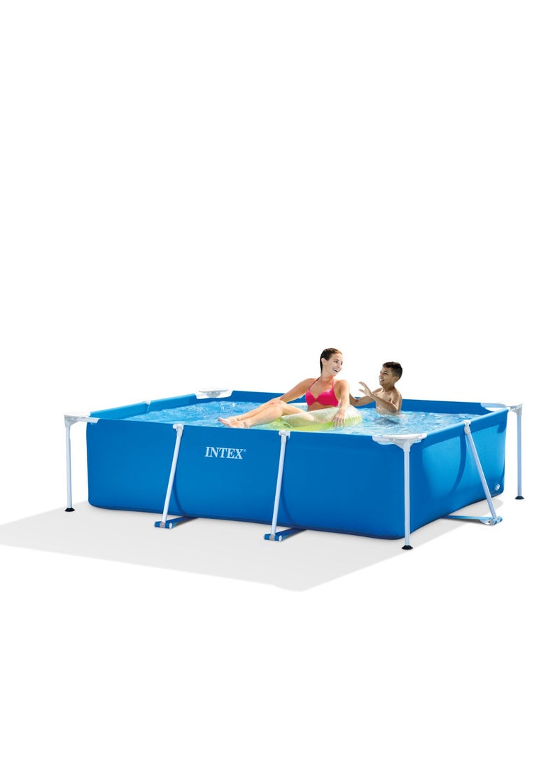 Rectangular Frame Pool 2.2m X 1.5m X 0.6m - Blue, 1662 Liters Capacity, Aluminum & PVC, For Ages 6+