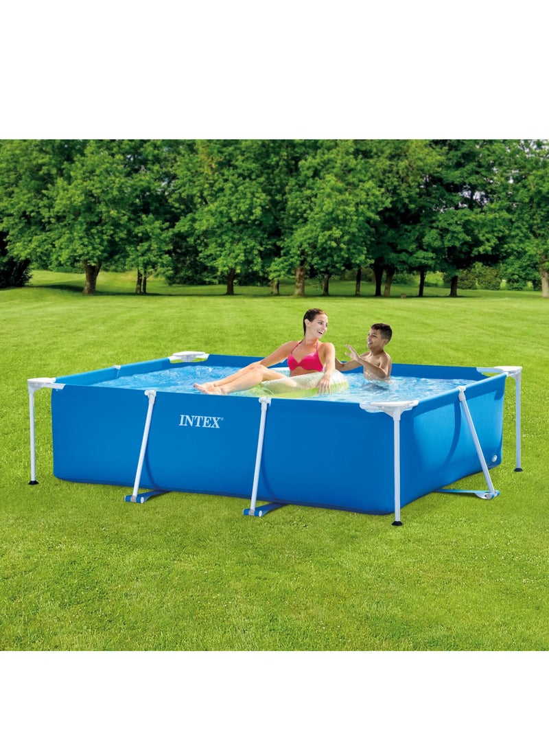 Rectangular Frame Pool 2.2m X 1.5m X 0.6m - Blue, 1662 Liters Capacity, Aluminum & PVC, For Ages 6+