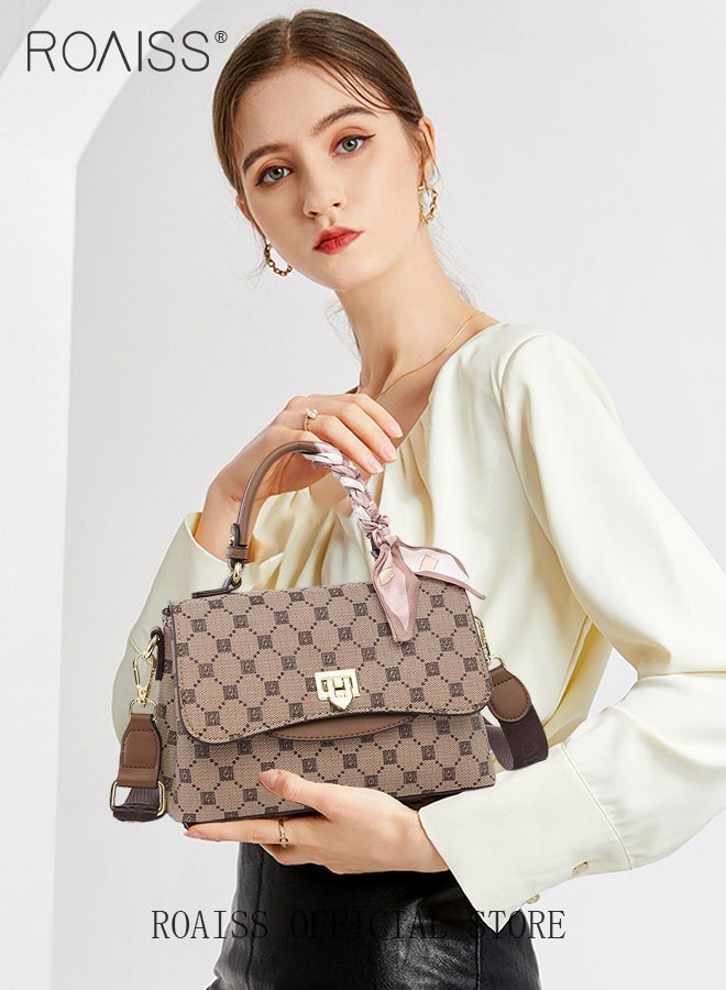 Premium Textured Satchel Handbag for Women Exquisite Elegant Ladies Shoulder Crossbody Bags with Silk Scarf and Gift Bag Gifts for Mom Wife Bridal Suitable For Leisure Birthday Gift or Ramadan