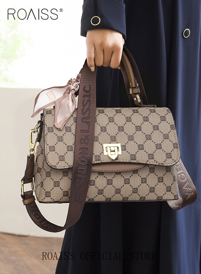 Premium Textured Satchel Handbag for Women Exquisite Elegant Ladies Shoulder Crossbody Bags with Silk Scarf and Gift Bag Gifts for Mom Wife Bridal Suitable For Leisure Birthday Gift or Ramadan
