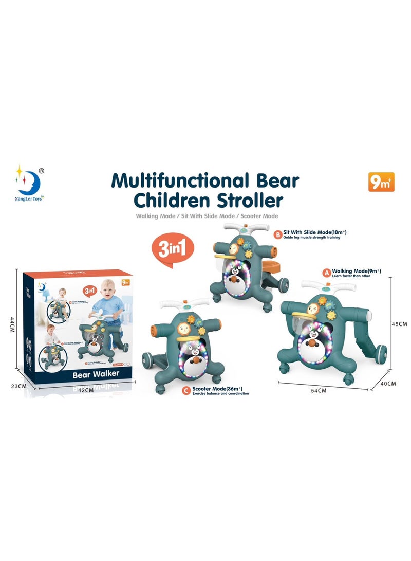 Gold Land Toys Multifunctional Bear Children Stroller, Min-017 | Size 54x40x45cm