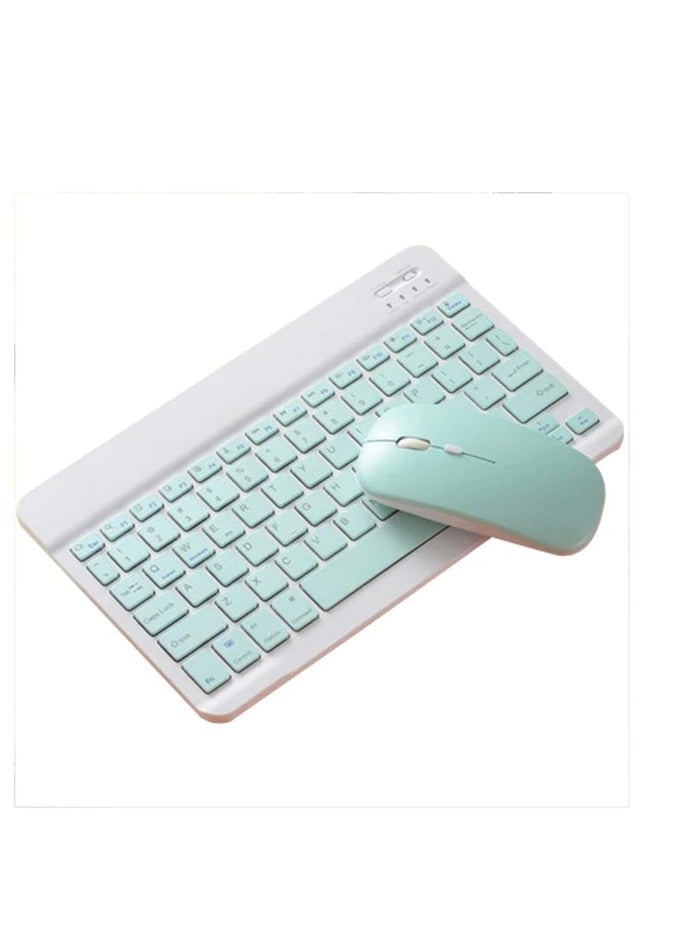 Wireless Keyboard and Mouse Combo Bluetooth Keyboard Mouse Set with Rechargeable Battery Blue
