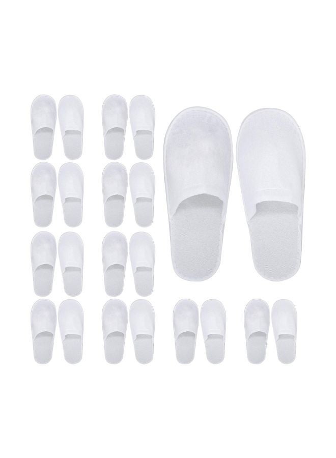 Pack of 24 Disposable White Bath Slippers