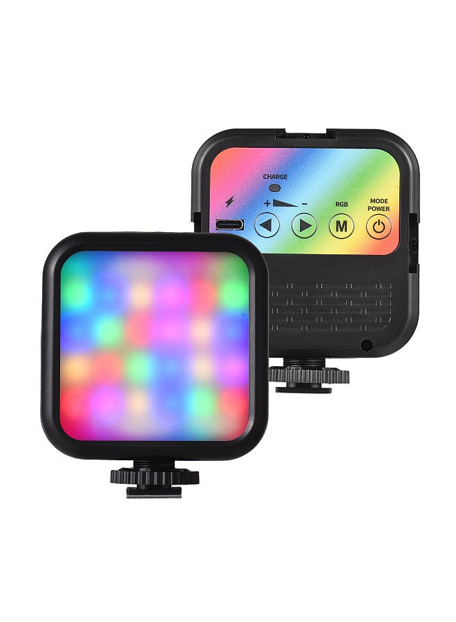 5W Pocket Led Light RGB Video Lamp Mini Photography Light with 3 Cold Shoe Mounts & 1/4in Screw Hole 62pcs Beads 3000K-7000K Color Temperature with Clip Adapter