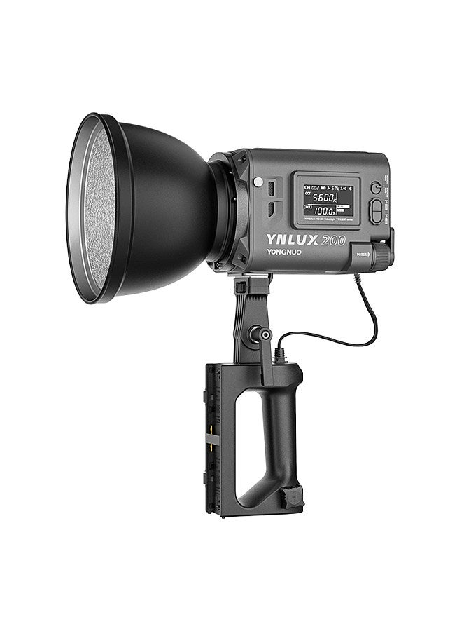 YNLUX200 Handheld LED Video Light 200W High Power Photography Light 5600K Color Temperature with COB Bead 12 Lighting Scene Effects 2.4G Wireless System