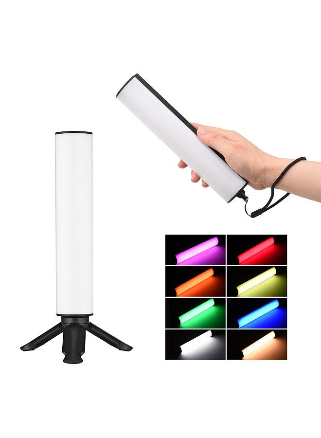 W200RGB Portable LED Video Light Rechargeable RGB Fill Light 2500K-9000K Dimmable 20 Lighting Effects CRI95+ LCD Screen Magnetic Backside with Mini Desktop Tripod Wrist Strap
