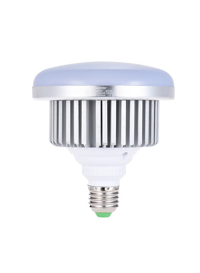 E27 40W Energy Saving LED Bulb Lamp 5500K Soft White Daylight for Photo Studio Video Home Commercial Lighting