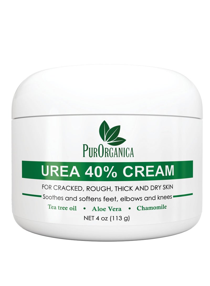 Urea 40% Cream – Made in USA – Foot Cream for Thick, Cracked, Rough, Dead & Dry Skin - Corn, Callus and Dead Skin Remover, Toenail Softener, Moisturizer For Feet, Elbows, Hands and Knees