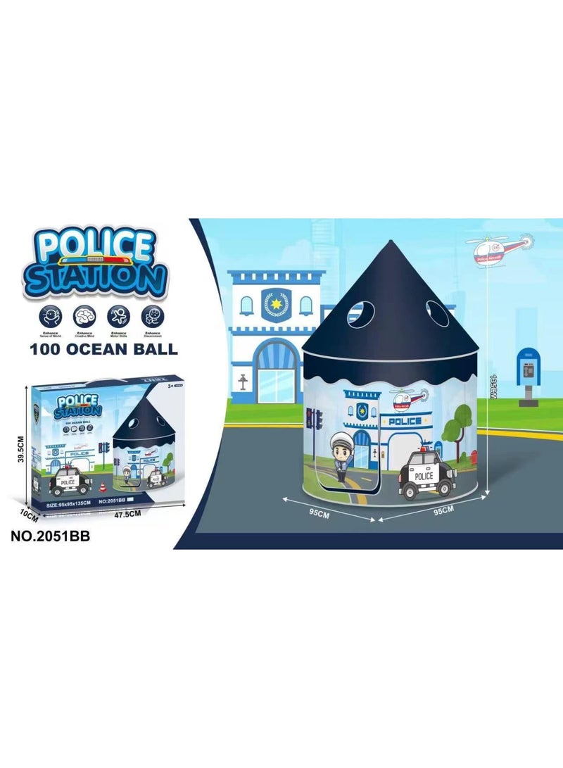 Gold Land Toys Police Station Tent, Min-024 - Perfect Play Tent for Kids, Size 95X95X135 Cm