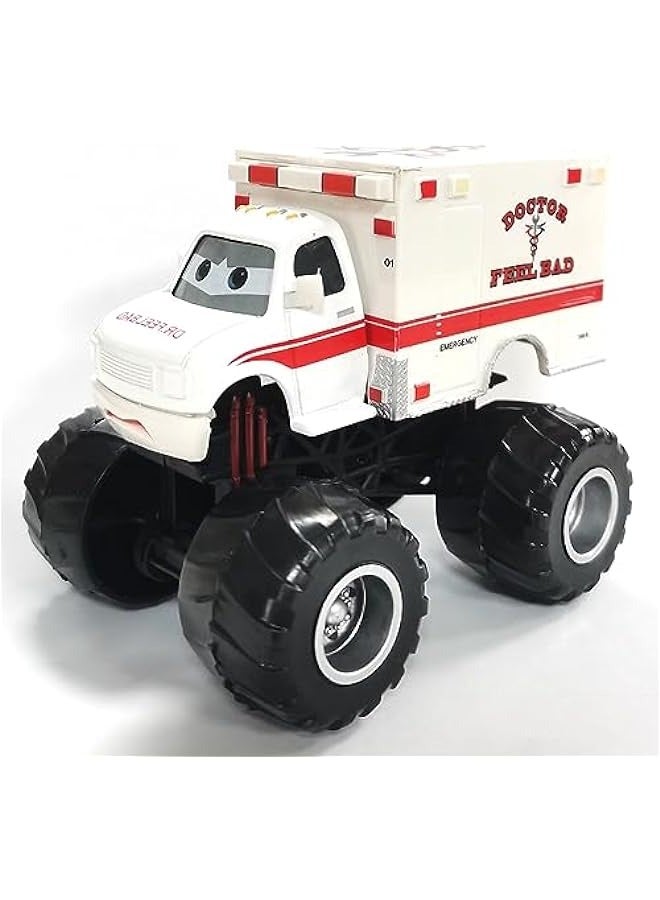 Movie Car Toy Big Wheel Ambulance 1:55 Scale Die-Casting Car Metal Alloy Boy Kid Toy