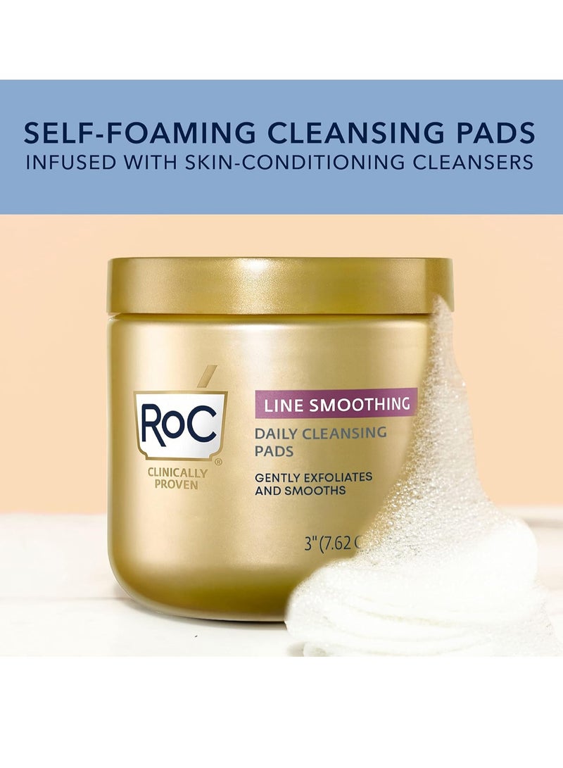 RoC Resurfacing Disks, Hypoallergenic Exfoliating Makeup Remover Pads for Wrinkles and Skin Tone, Hypo-Allegenic Skin Care, Oil-Free Daily Cleanser, 28 Count (Packaging May Vary)