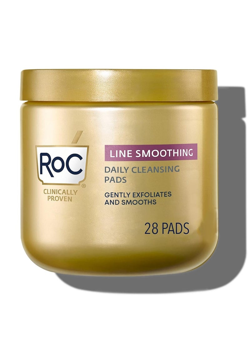 RoC Resurfacing Disks, Hypoallergenic Exfoliating Makeup Remover Pads for Wrinkles and Skin Tone, Hypo-Allegenic Skin Care, Oil-Free Daily Cleanser, 28 Count (Packaging May Vary)