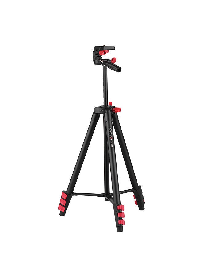 VT-832 Portable Photography Tripod Stand Aluminum Alloy 2kg Load Capacity 1/4 Inch Screw Connector Max. Height 131cm Middle Axis with Carry Bag Black