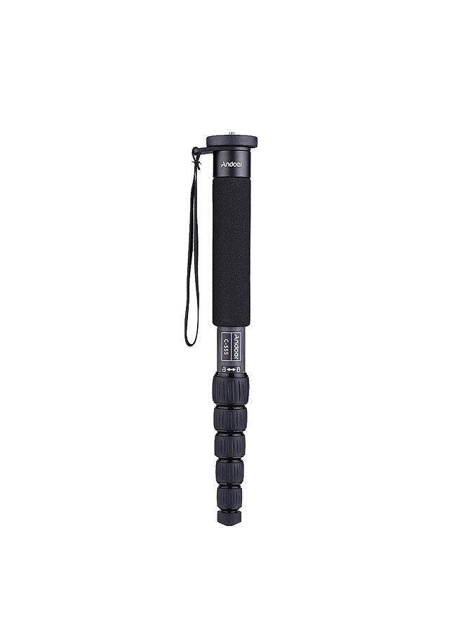 C-555 155cm/5.1ft Carbon Fiber Camera Monopod Unipod Stick 6-Section with Carry Bag Max. Load 10kg/22Lbs for Camcorder Video Stuido Photography