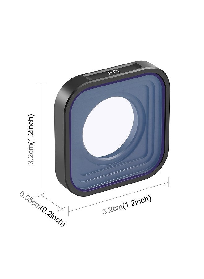 PU923 5.5mm Square UV Filter 1.2 x 1.2in Protective Filter Slim HD Optical Glass Ultra Slim Multi Layer Coating Compatible with GoPro 12/ 11/ 10/ 9/ 8/ Mini 11