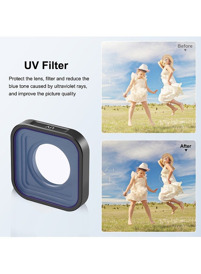PU923 5.5mm Square UV Filter 1.2 x 1.2in Protective Filter Slim HD Optical Glass Ultra Slim Multi Layer Coating Compatible with GoPro 12/ 11/ 10/ 9/ 8/ Mini 11