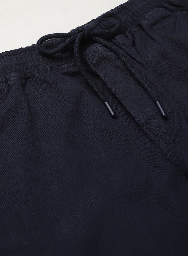 Men's Navy Tapered Fit Cargo Joggers