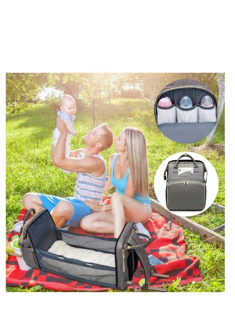 Travel Foldable Baby Bed 3 In 1, Portable Diaper Changing Station Mummy Bag Backpack, Portable Bassinets For Baby And Toddler, Travel Crib Infant Sleeper, Baby Nest