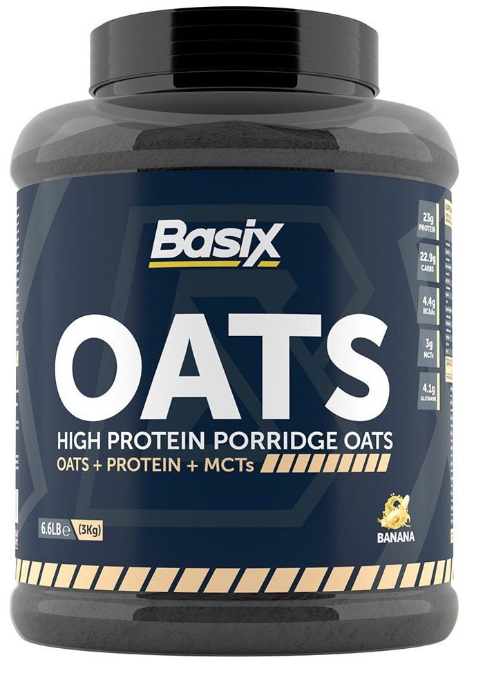 Basix Oats High Protein Porridge 3kg Banana Flavor 50 Serving