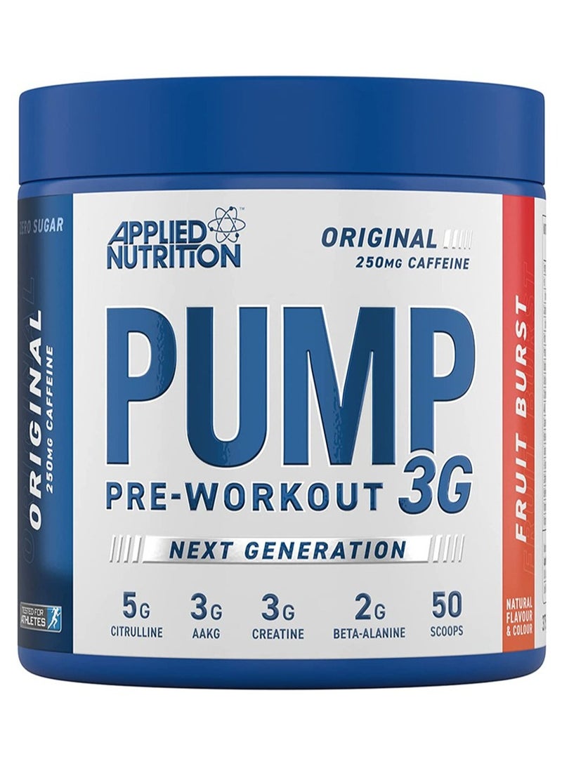 Pump Pre-Workout 3G 375g Fruit Burst Flavor 25 Serving