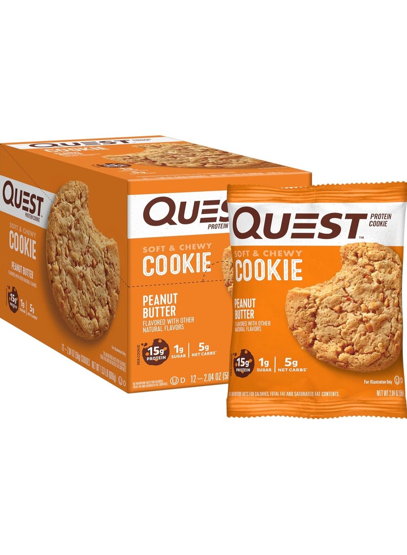 Quest Protein Cookie Peanut Butter Flavor 58g Pack of 12