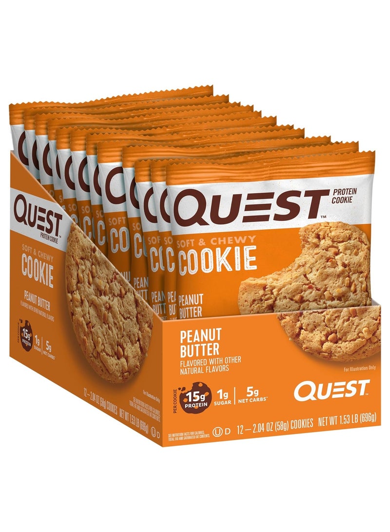 Quest Protein Cookie Peanut Butter Flavor 58g Pack of 12