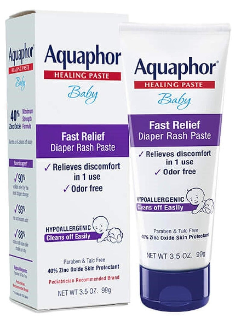 Aquaphor Baby Diaper Rash Paste - For Serious Diaper Rash and Flare-ups - 3.5 Oz. Tube