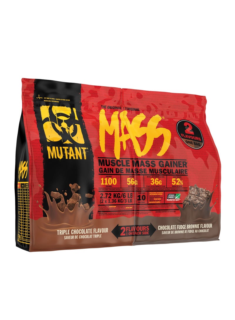 MASS 2 Flavours in One Bag - Triple Chocolate & Chocolate Fudge 2.72 kg (6lbs)