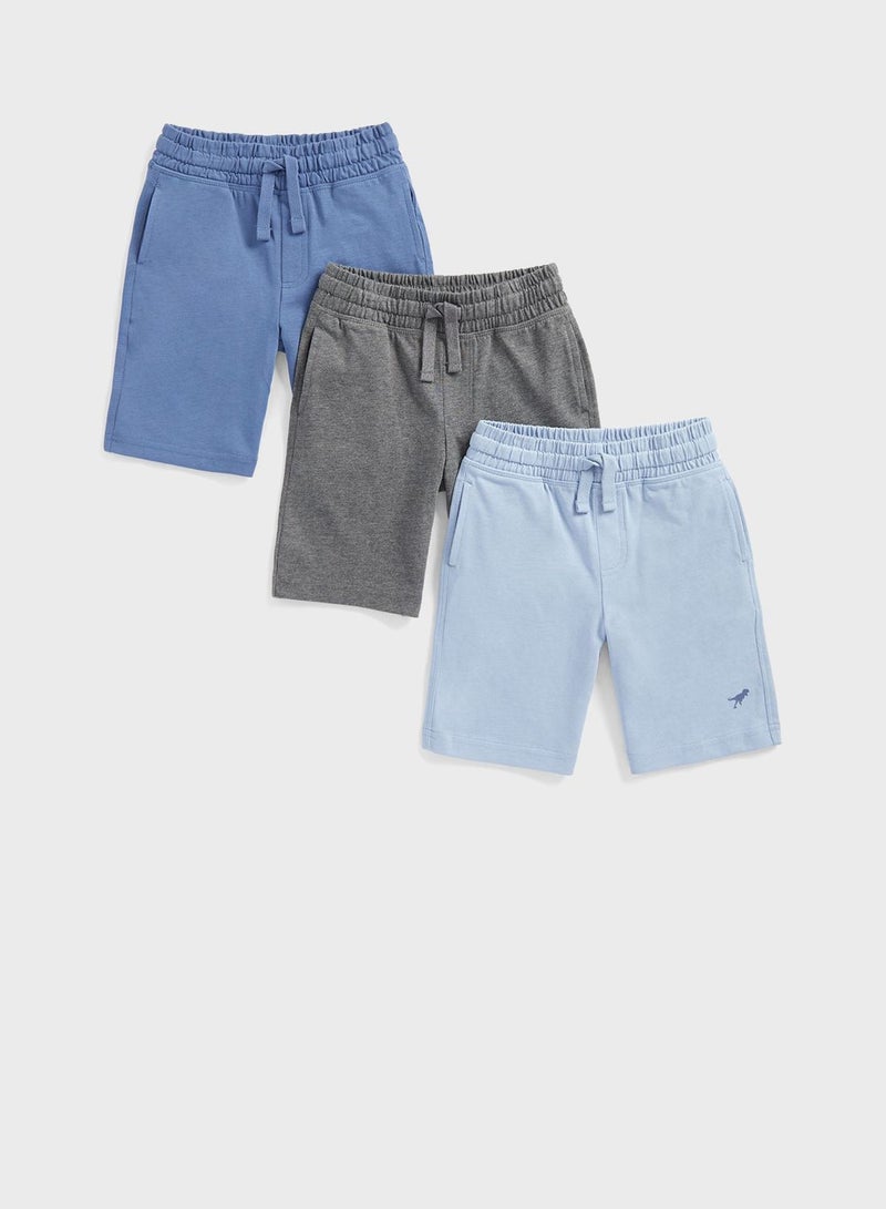 Kids 3 Pack Assorted Jersey Shorts