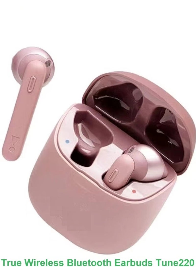 Headphones Tune220TWS Earphones True Wireless Bluetooth in-ear Earbuds with Charging Case Pink