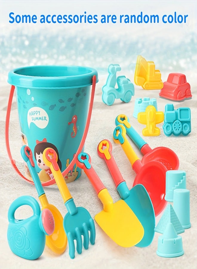 18Pcs, beach toy set for children playing sand and water on the beach, beach bucket, sand shovel, beach tool