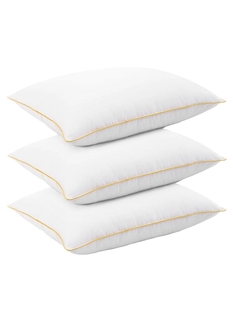 3 Piece Pack Edge Piping Pillow- Golden Single Piping Pillow 50x70cm Made in Uae