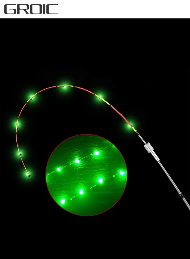 Fishing Rod Tip LED Light Clip on Rod Tip Glow Sticks LED Fish Night Light Sticks Fishing Pole Lights for Night Fishing Green Fishing Light Sticks for Fishing Poles Tip