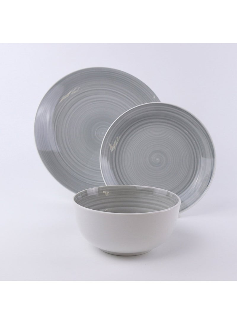 Artisan 12-Piece Porcelain Dinner Set - Grey