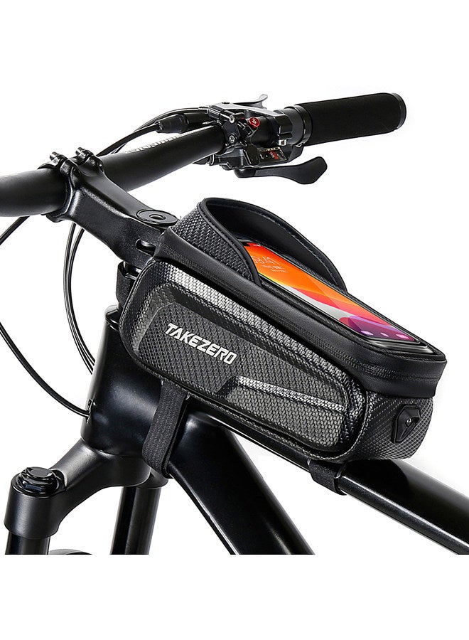 Waterproof Bicycle Phone Mount Bags Front Frame Top Tube Bag with Touchscreen Phone Holder Case Cycling Bike Tool Storage Bag Pack