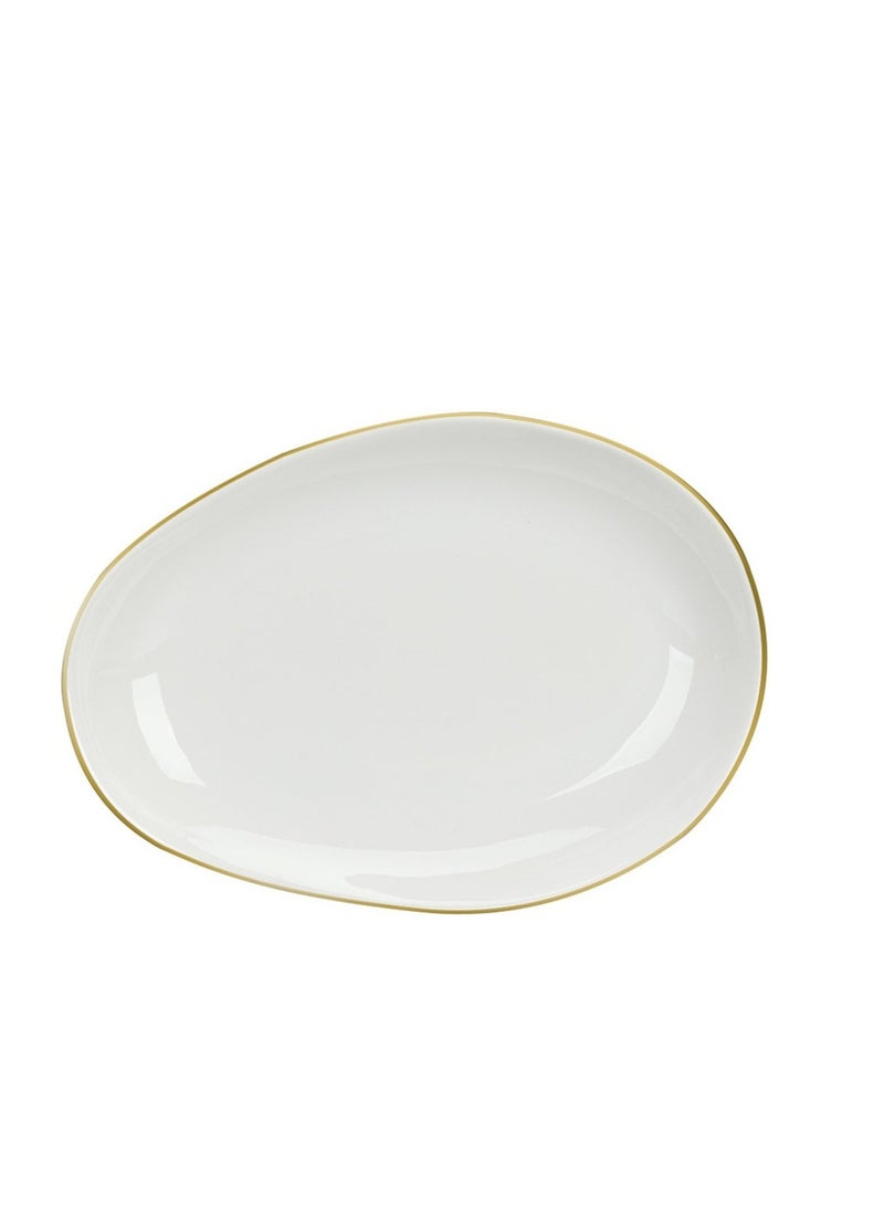 Abrik Oval Platter 34x22.5x4.5cm - White