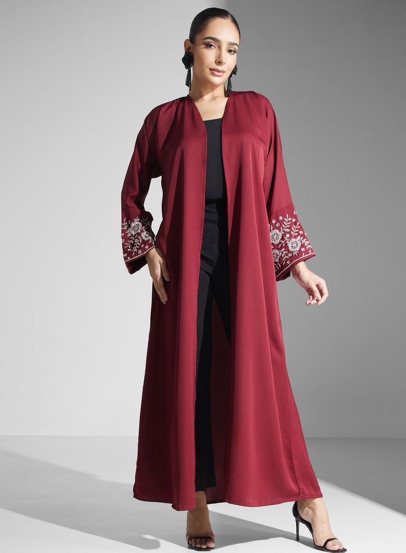 Embellished Sleeve Abaya With Sheila