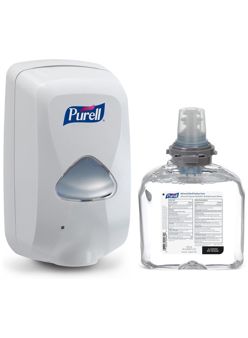 PURELL Advanced Hand Sanitizer Foam TFX Starter Kit, 1-1200 mL Foam Hand Sanitizer Refill + 1 - PURELL TFX Dove Grey Touch-Free Dispenser – 5392-D1 1 Pack 5392-D1 1