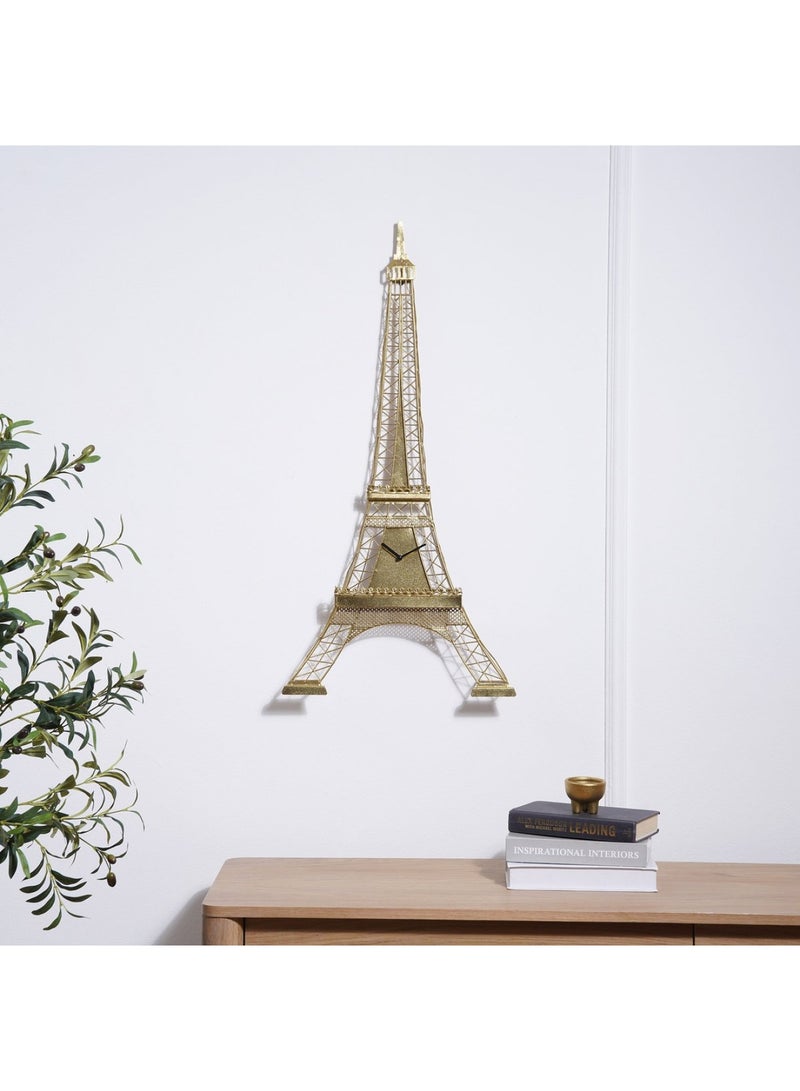 Eiffel Wall Clock 45.7x92.7x10.2cm- Gold