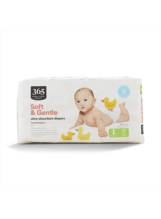 , Size 1 Diapers, 40 Count