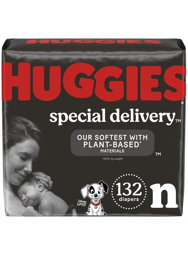 Huggies Special Delivery Hypoallergenic Baby Diapers Size Newborn (up to 10 lbs), 132 Ct, Fragrance Free, Safe for Sensitive Skin
