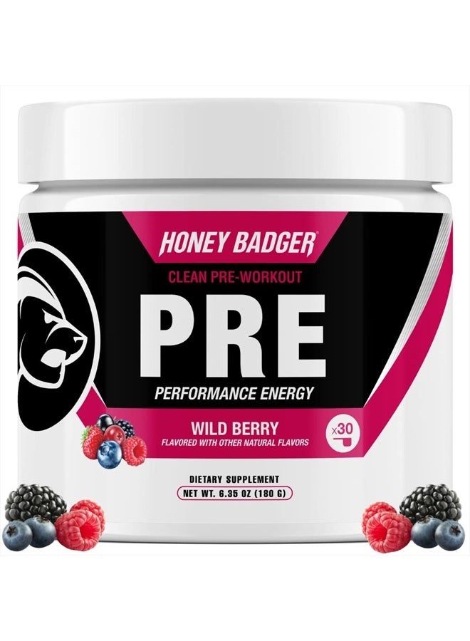 Pre Workout Powder, Keto Vegan Preworkout for Men & Women with Vitamin C for Immune Support, Beta Alanine & Caffeine, Sugar Free Natural Energy Supplement, Wild Berry, 30 Servings