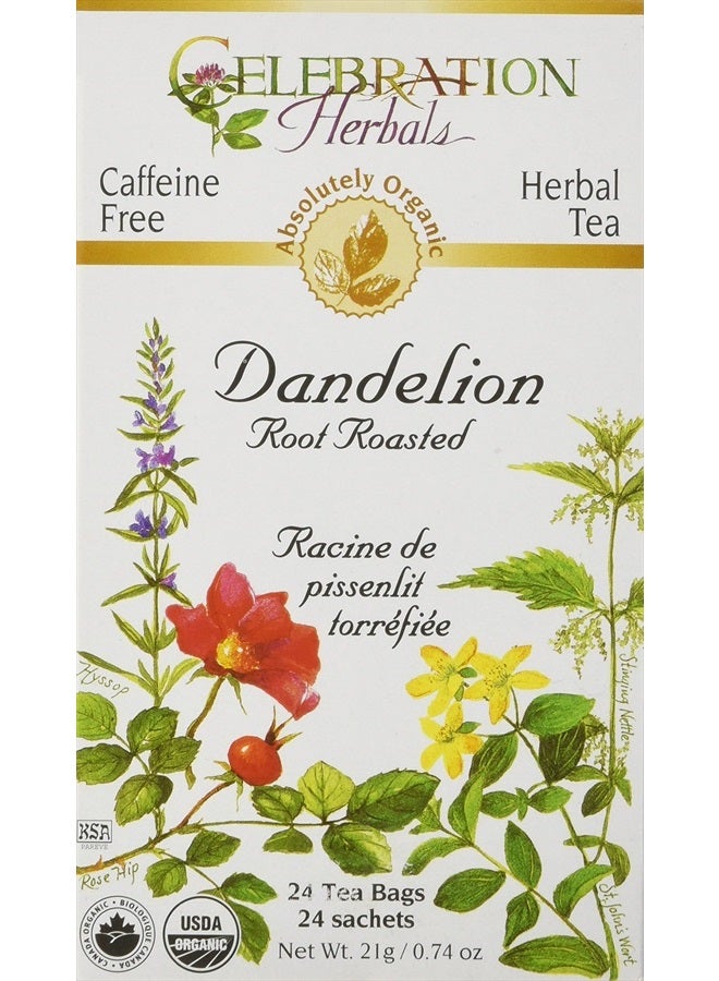 CELEBRATION HERBALS Dandelion Root Roasted Tea Organic 24 Bag, 0.02 Pound