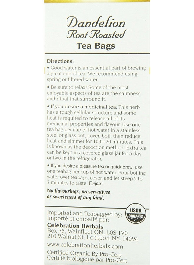 CELEBRATION HERBALS Dandelion Root Roasted Tea Organic 24 Bag, 0.02 Pound