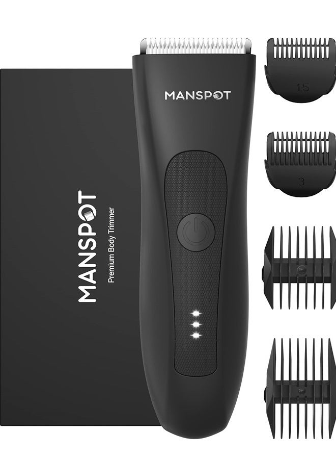 Manscape Groin Hair Trimmer for Men, Electric Ball Trimmer/Shaver, Replaceable Ceramic Blade Heads, Waterproof Wet/Dry Groin & Body Shaver Groomer, 90 Minutes Shaving After Fully Charged
